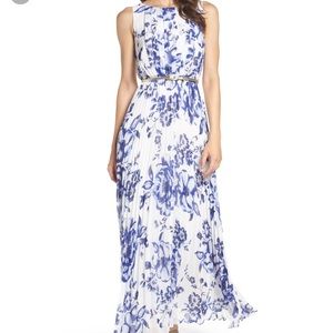 Nordstrom blue and white long dress petite